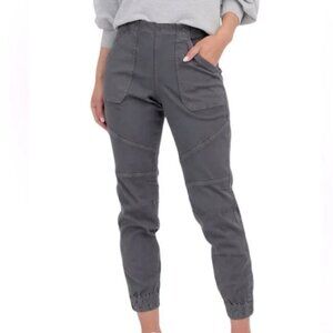 Spanx Stretch Twill Cargo Jogger Pants in Washed Black/Gray Medium (6-8)